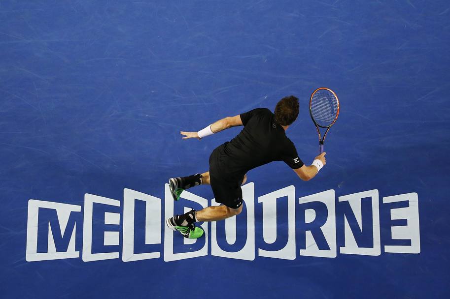 Australian Open 2015. Andy Murray, Gran Bretagna, nella sfida contro Grigor Dimitrov, Romania. (GETTY IMAGES)